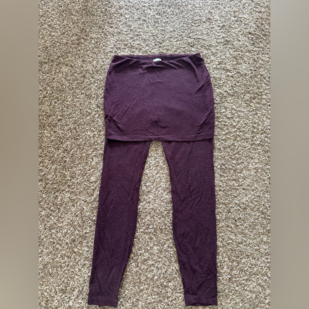 Cabi skirt with attached leggings maroon